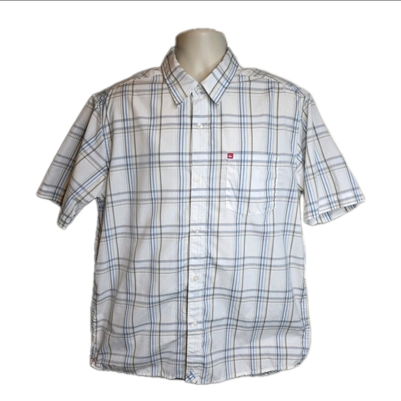 Quiksilver Other - 173 Quiksilver White and Blue Checkered Casual Button Up Shirt